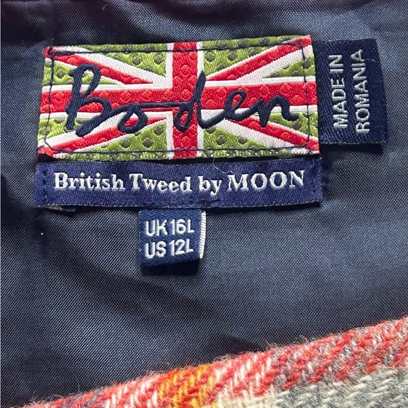 Boden Faye Tweed Kilt Skirt 100% wool plaid pattern side buckle EUC Sz 12 preppy - Picture 5 of 10